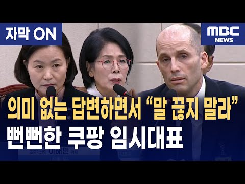 [자막] 의미 없는 답변하면서 "말 끊지 말라"?···위원장 제지에도 발언 이어간 쿠팡 임시대표