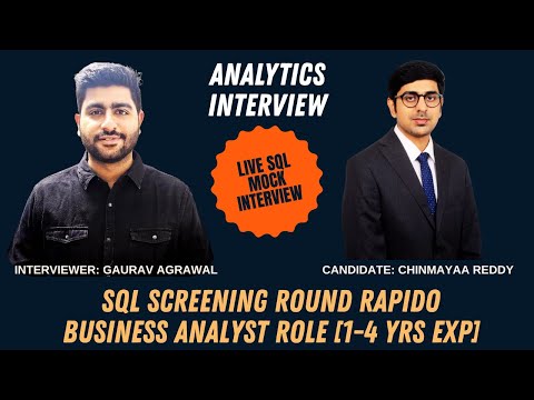 Mock Interview Series: Rapido Business Analyst Screening Round |SQL Interview Questions