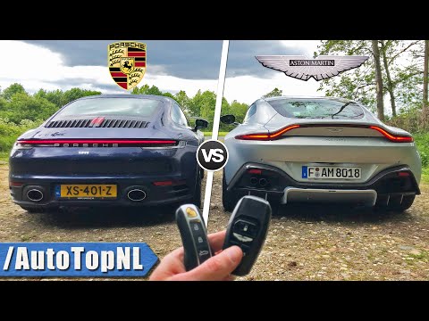 Porsche 911 992 Carrera S vs Aston Martin Vantage REVIEW POV on AUTOBAHN by AutoTopNL