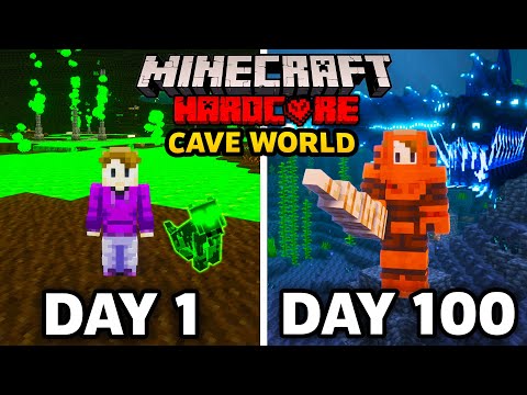 I Survived 100 Days in a CAVE ONLY WORLD in Minecraft Hardcore!