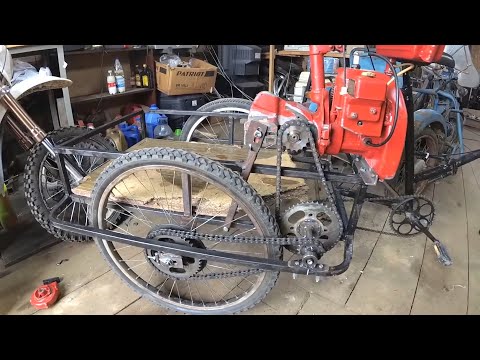 THREE-WHEELED CARGO BIKE WITH MOTOR!!! DIY. tricycle engine