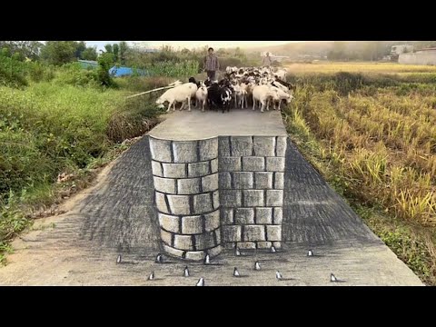 3D Art Street Painting Illusion Skill, Amazing 3D Illusion