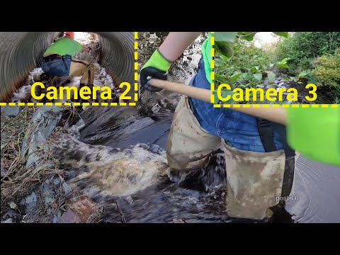 The Biggest Unclogging I Have Ever Done To Drain A Flooding Road. Floating Moose Piles