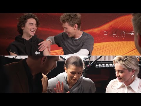 DUNE 2 Cast Interview (AND SAND WALK!) | Timothée Chalamet, Zendaya, Florence Pugh, Austin Butler