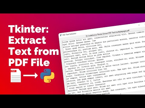 Tkinter PDF Text Extractor tutorial for beginners - Python GUI project [Tkinter, PyPDF2]