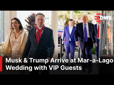 FULL ARRIVAL: Elon Musk, Zilis & President Trump Turn Heads at Mar‑a‑Lago Wedding Red Carpet | AC1E