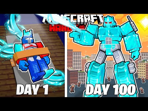 I Survived 100 Days as a DIAMOND TRANSFORMER in HARDCORE Minecraft