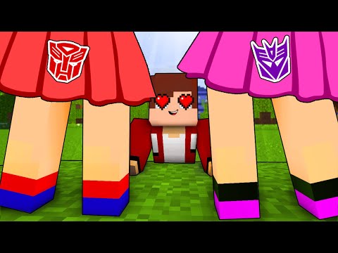 JJ Fell in Love with Girls Transformer Autobot and Decepticon - Maizen Minecraft Animation