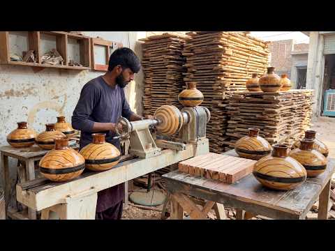 Amazing Pakistani Woodworker Skills - Making Beautifull Wooden Decoration Piece!