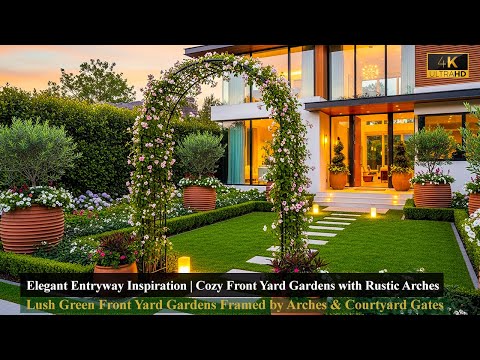 Elegant Entryway Inspiration ✨ | Cozy Front Yard Gardens with Rustic Arches & Charming Gates