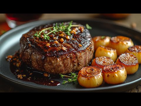 Beef fillet in red wine and fig broth with caramelized shallots – recipe & preparation