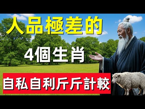 ⛩️☯🐉 人品最容易出問題的四大生肖｜自私算計、只顧自己，身邊有一個真的要保持距離！#修行思維 #修行 #福報 #禪 #道德經 #覺醒 #開悟 #禅修⛩️☯🐉