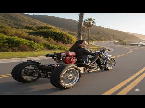 I Built a 3-Wheel Hybrid Trike Using an Old Lawn Mower Engine (Gas + Electric)