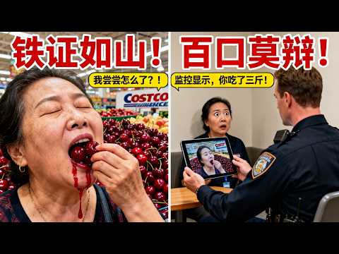 中國大媽在美國Costco瘋狂偷吃櫻桃被抓，竟當場躺地撒潑："我嘗嘗怎麼了？"員警調出監控後，她徹底傻眼了！