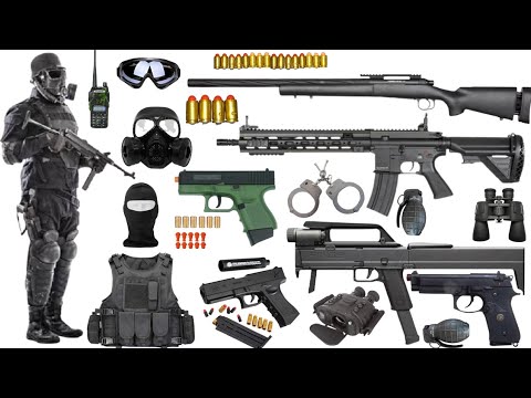 Special Forces military toy gun set unboxing, M416 rifle, Glock pistol, 98K sniper rifle, bomb