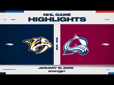 NHL Highlights | Predators vs. Avalanche - January 16, 2026