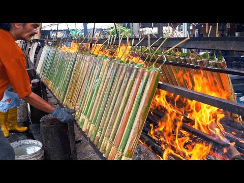 DON'T TRY THIS AT HOME！Coconut milk Bamboo Rice, Coconut milk making / 炭燒美味！椰奶竹筒飯, 椰奶製作技巧, 牛肉咖哩