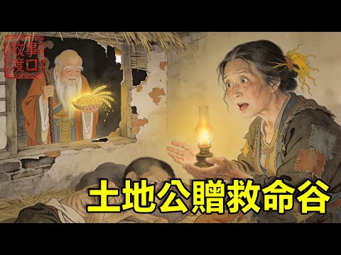 逃荒母子只剩一個窩頭，分給路邊餓殍，當夜夢中土地公贈她一粒麥種：此乃“千穗谷”，種下可活萬人。次年大旱，唯她田裡金浪翻滾！【故事渡口】#民間故事 #故事分享 #爲人處世