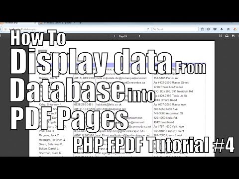 How to display data from database into PDF pages | PHP FPDF Tutorial #4
