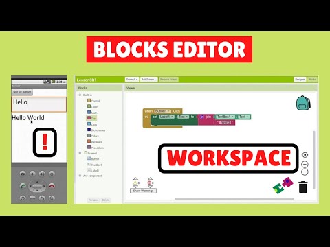 MIT App Inventor 2 Intro Lesson 3: Getting Ready – Blocks Editor