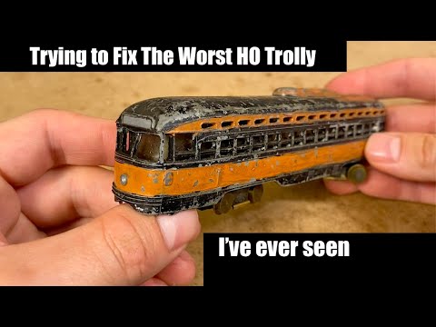 Disgusting 1950s HO Streetcar Trolly Train - Will It Run Again?