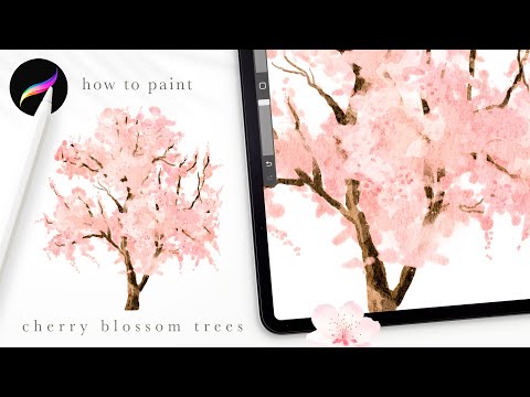 How to paint Sakura in Procreate 🌸 Watercolor Cherry blossom painting tips and tricks for beginners