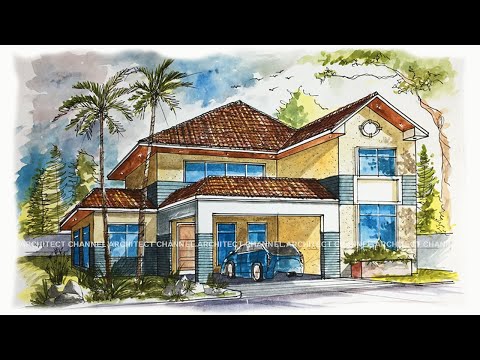 HOW TO DRAW 2 POINT PERSPECTIVE OF A HOUSE.