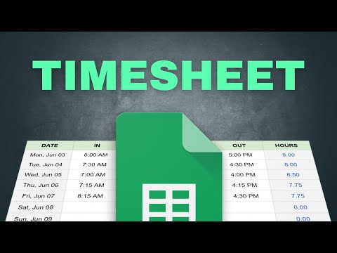 How to Make an Employee Timesheet in Google Sheets