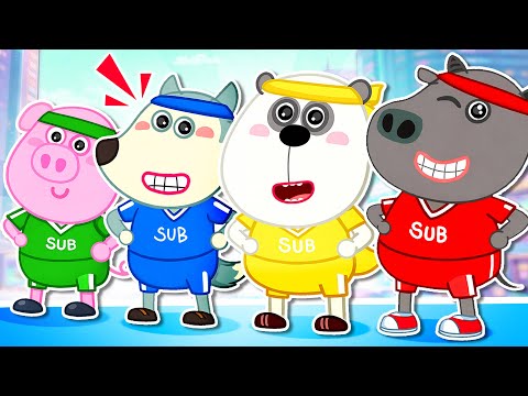 Which Team Will Win? 🏀⚽ Baby Plays Sports for Kids | Wolfy - Baby Cartoons