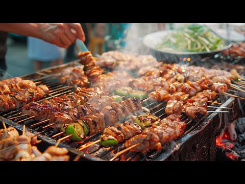 Sold out 500 skewers per day! Very Juicy Grilled Pork/ Vietnamese Street Food 2024 Collection