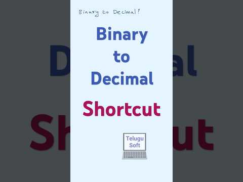Binary to Decimal Number shortcut #shorts #telugu