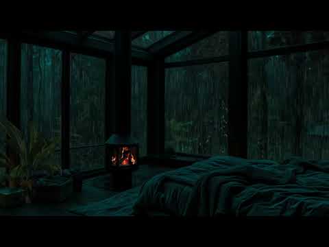 Rain Sound in Forest ⛈️ Heavy Rain on Window for Fall Asleep in 3 Minutes | Soothing Rainy Day Vibes