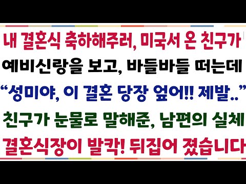 (반전신청사연)내 결혼식 축하해주러 미국서 온 친구가 예비신랑을 보고 경악하는데 "선미야 이결혼 엎어야 돼!!" 친구가 예비신랑 앞에 멈춰선 순간[신청사연][사이다썰][사연라디오]