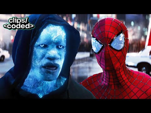 the amazing spider-man 2 (2014) - spidey vs. electro: sparks fly in times square