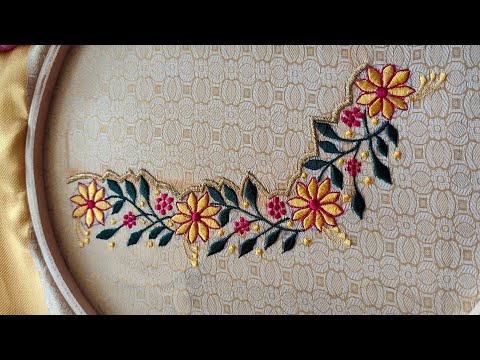 Machine Embroidery Blouse Design 🌻#Simple And Unique Design @uniqueembroiderydesigns 