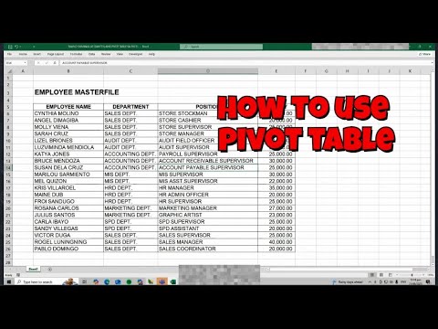 Paano Gumawa at Gumamit ng Pivot Table sa Excel/ Tagalog Tutorial for Beginners