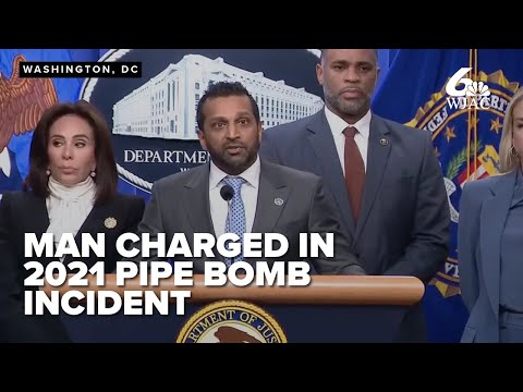 FBI announces arrest of man in connection with pipe bomb incident on eve of January 6th riot