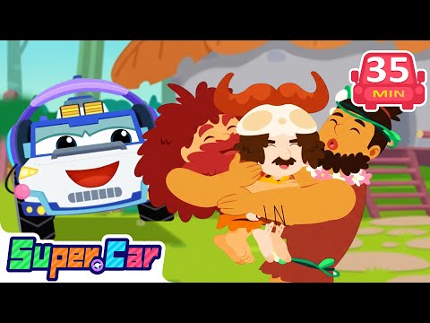 原始人之家 🏞️🪓｜探訪神秘的原始人世界！｜探險故事 🗺️｜知識啟蒙 📚｜兒童動畫 🎥｜超級汽車