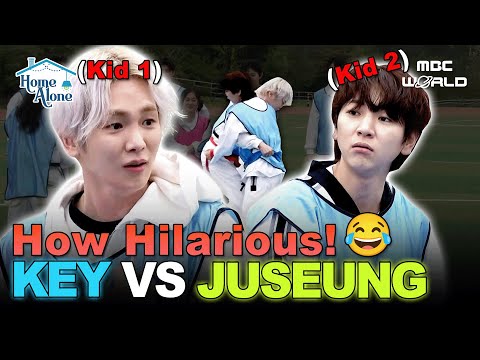 [Sub] Who’s the stronger kid wrestler?! KEY vs JUSEUNG 😂 | Sports Day: Ssireum Match #ILIVEALONE