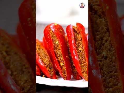 लाल मिर्च का भरवा अचार जो चले 10 साल | Red Chili Pickle😍😍