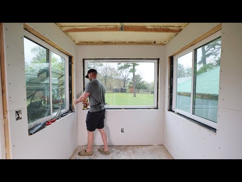 Drywalling The Inside Of Our CONTAINER!