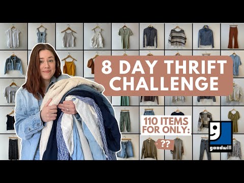 EXTREME THRIFT CHALLENGE (100+ items!) | Thrift With Me | Goodwill Thrift Haul Try On