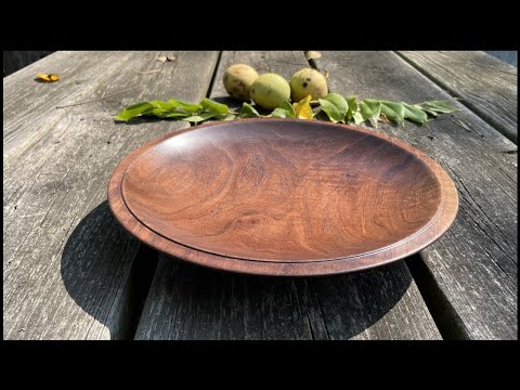 Gorgeous Grain Black Walnut Platter - Copper Owl Woodturning - The Wood Did All The Work