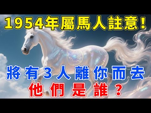 1954年屬馬人注意!將有3人離你而去,他們是誰?真的出乎意外,不看後悔!【生肖梵音】#生肖 #運勢 #風水 #財運#命理