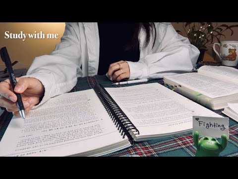 🌙3-HOUR Study With Me,No music, Real sounds,No breaks