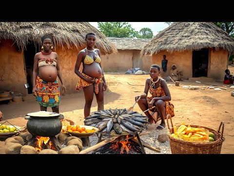African Village Survival and Mouthwatering Village Food with our Hardworking Wife In Africa