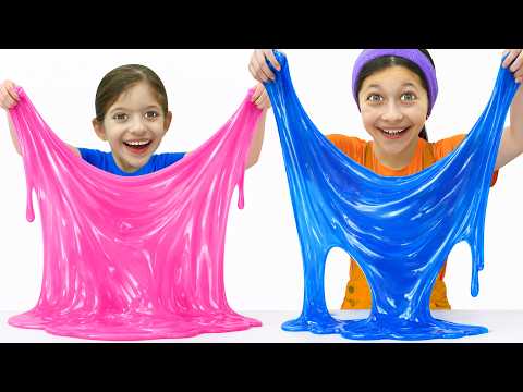 Angel & Adel Making GIANT Rainbow Slime!