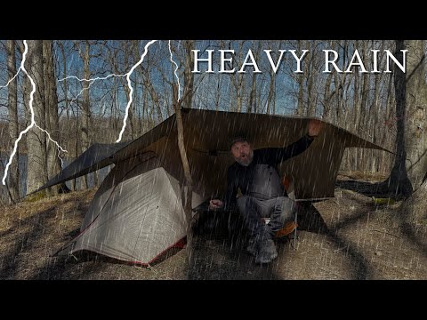 Camping in a HUGE STORM with HEAVY RAIN | Thunder & Lightning
