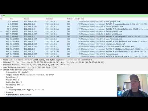 DNS application layer packets in Wireshark