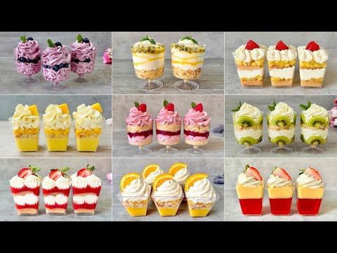 9 Quick and Easy NO BAKE Fruit Dessert Cups Recipes. Easy and Yummy dessert ideas.